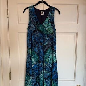 Anne Klein Blue and Green Maxi Dress